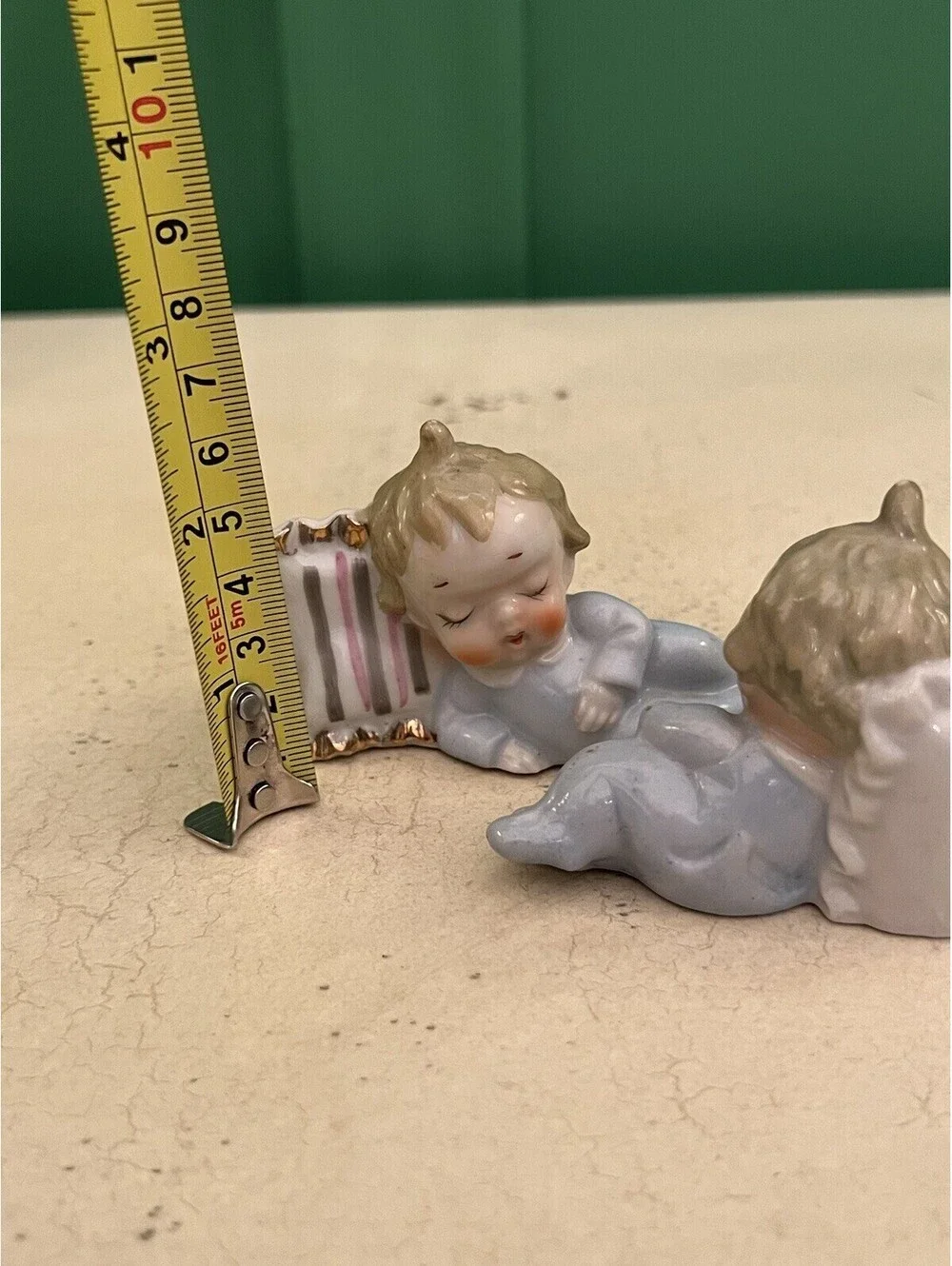 Vintage Sleeping Baby on Pillow Salt And Pepper Shakers Japan Twin Boys VHTF